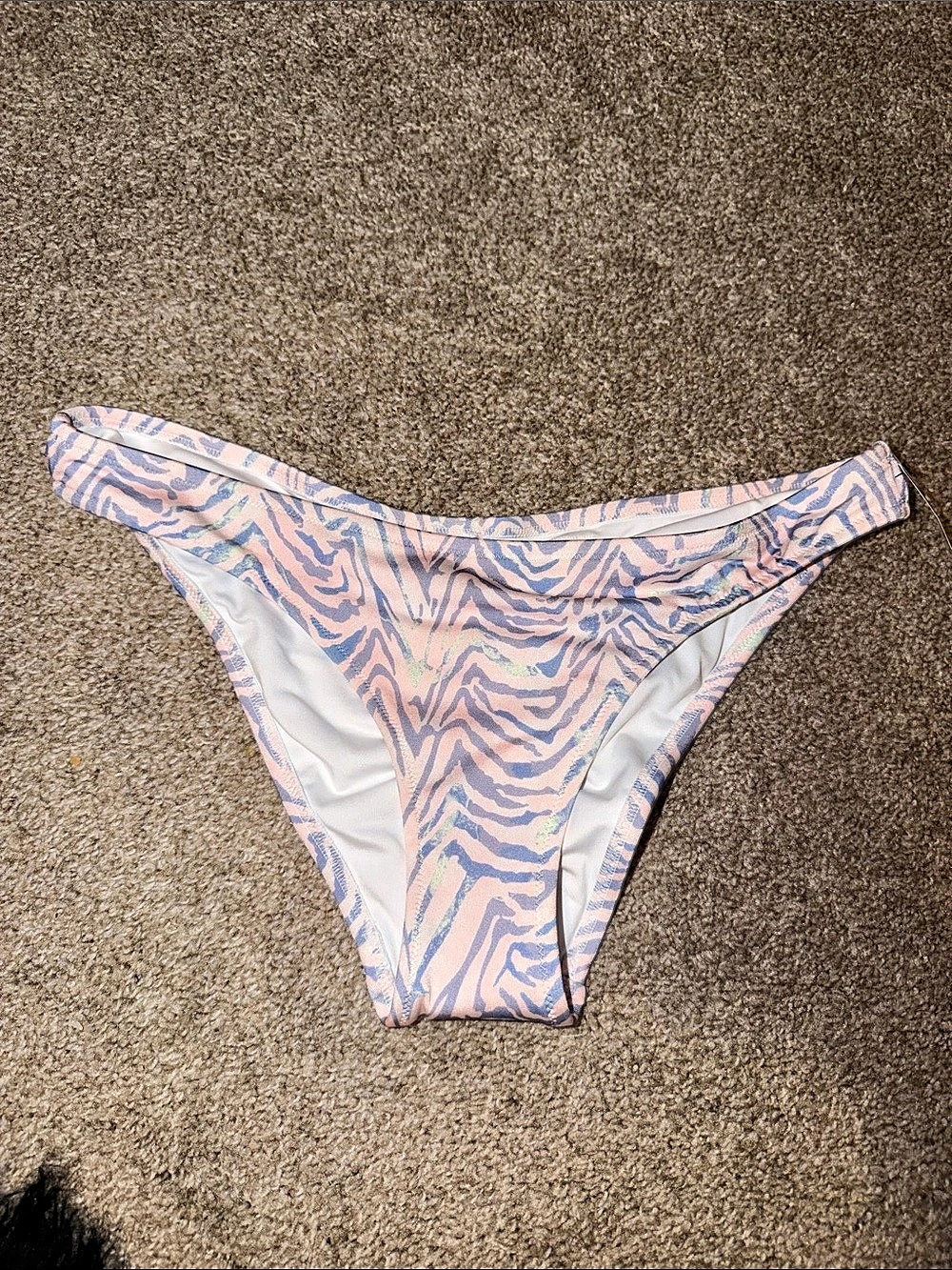 Victoria's Secret Ruched Cheeky Bikini Bottom Pink & Blue Medium